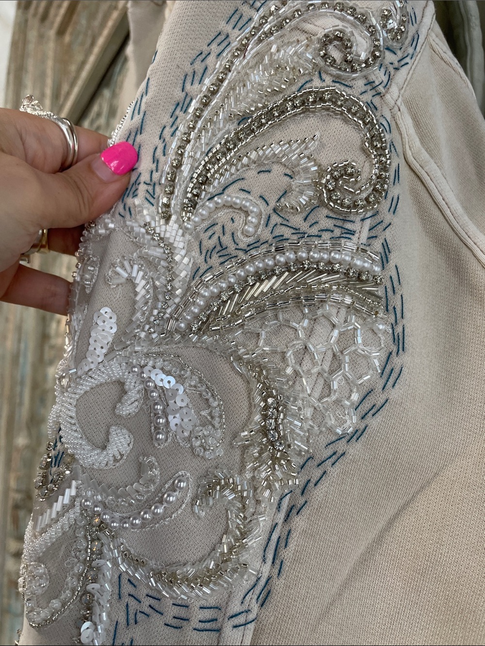 Free People Cream Embroidered Hooded Crop Jacket - Picture 6 of 14